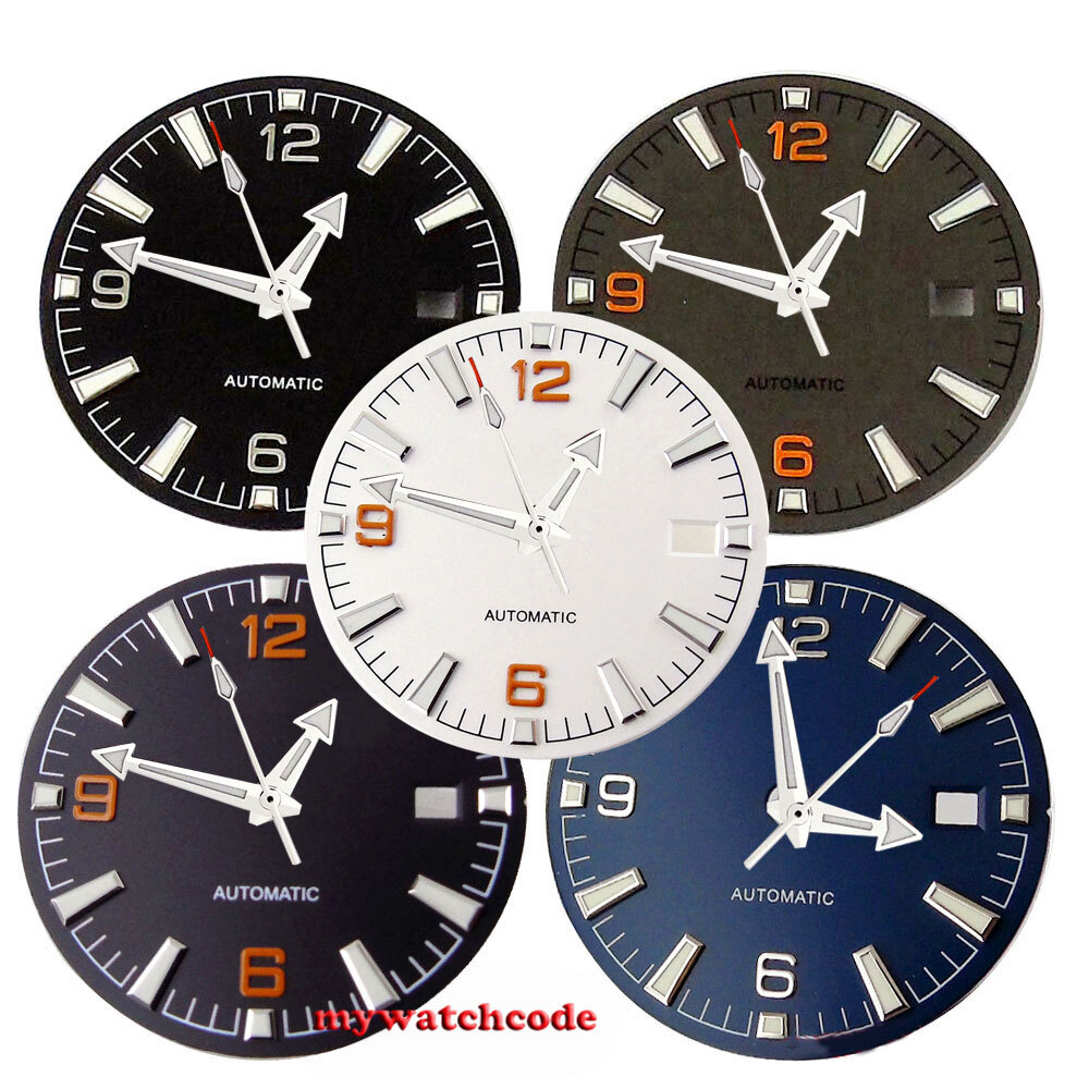 31mm Sterile Black Watch Dial Fit Japan NH35 NH36 ETA 2836 2824 Miyota 8215 8205