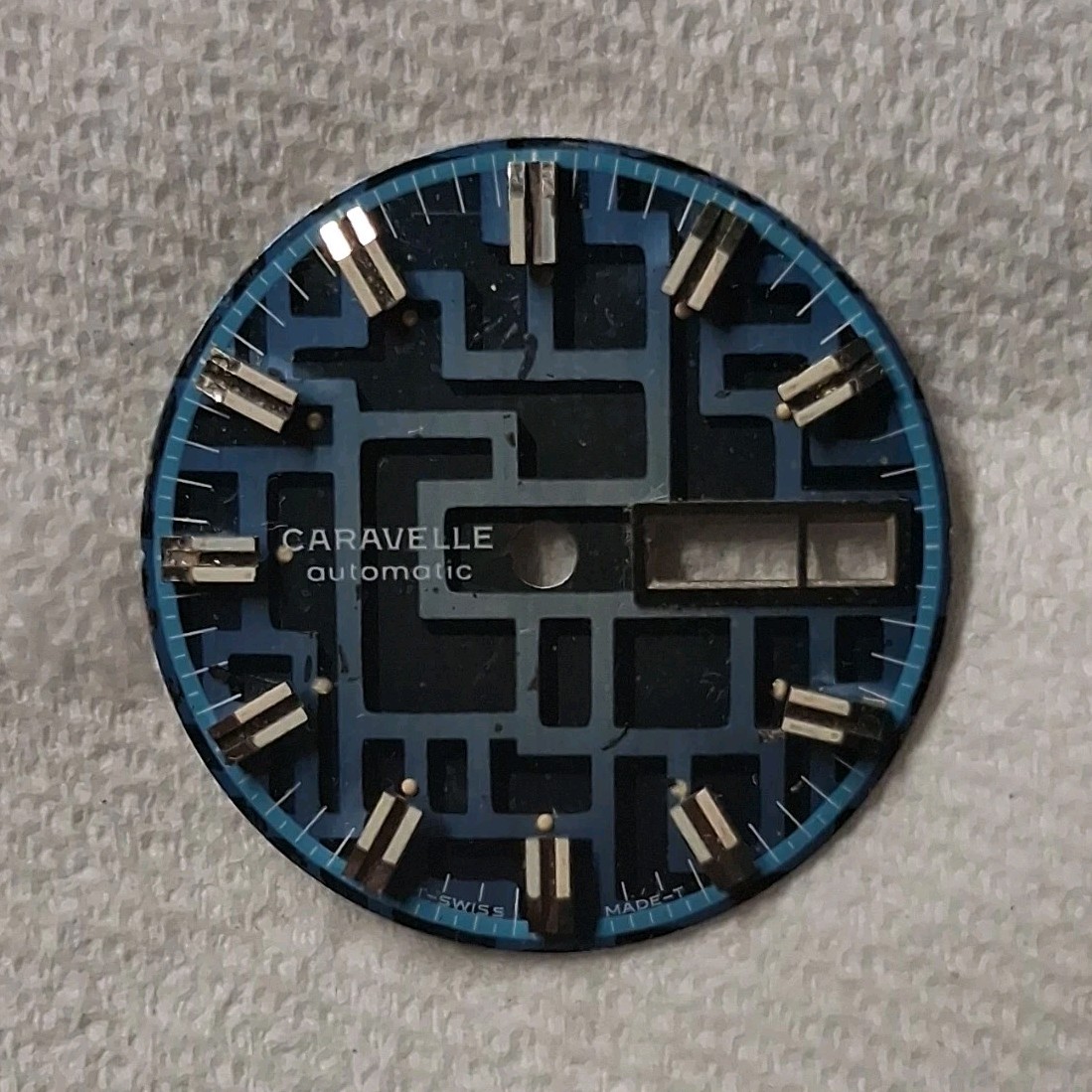 Caravelle Blue/Black Watch Dial, Non-Numeric Hour Marks, Fits Caravelle
