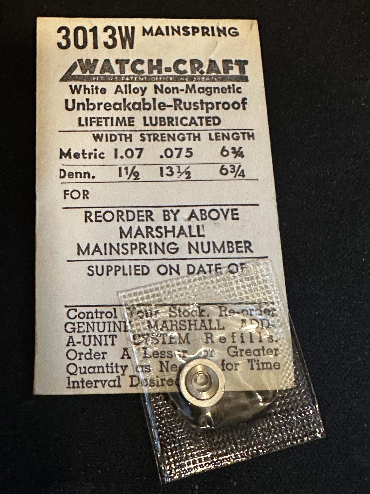 WATCH-CRAFT Mainspring 3013W for Omega caliber 690 – Alloy