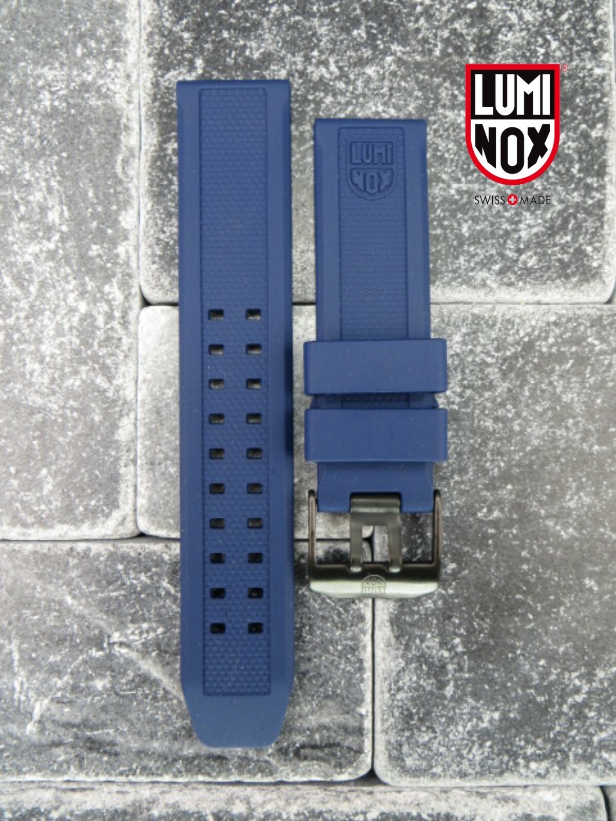 LUMINOX 23mm Rubber Strap A EVO Diver Watch Band 3050 3950 Colormark Blue PVD