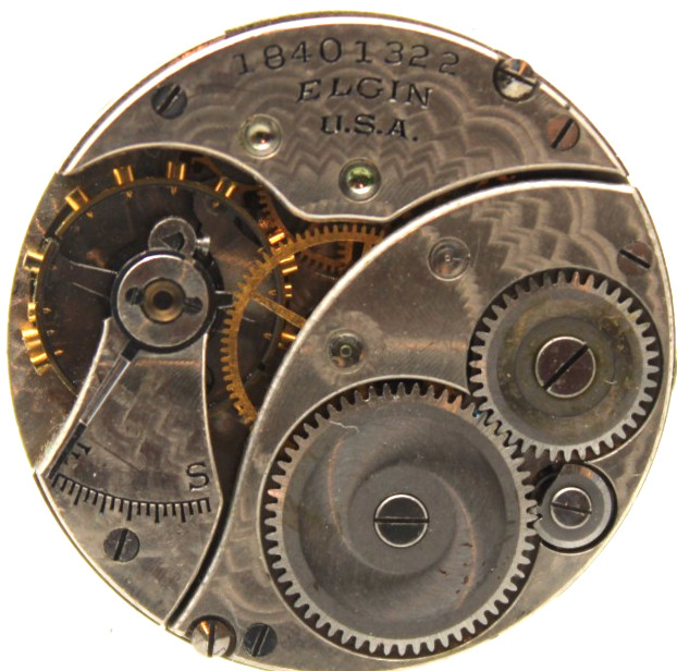 1915 ELGIN POCKET WATCH MOVEMENT 18401322 GRADE: 320 0s 7j (KF3)