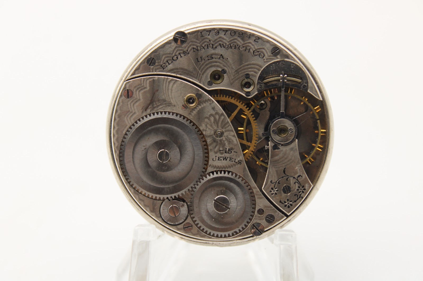 1915 ELGIN POCKET WATCH MOVEMENT 17970942 GRADE 315 12s 15j (LK)