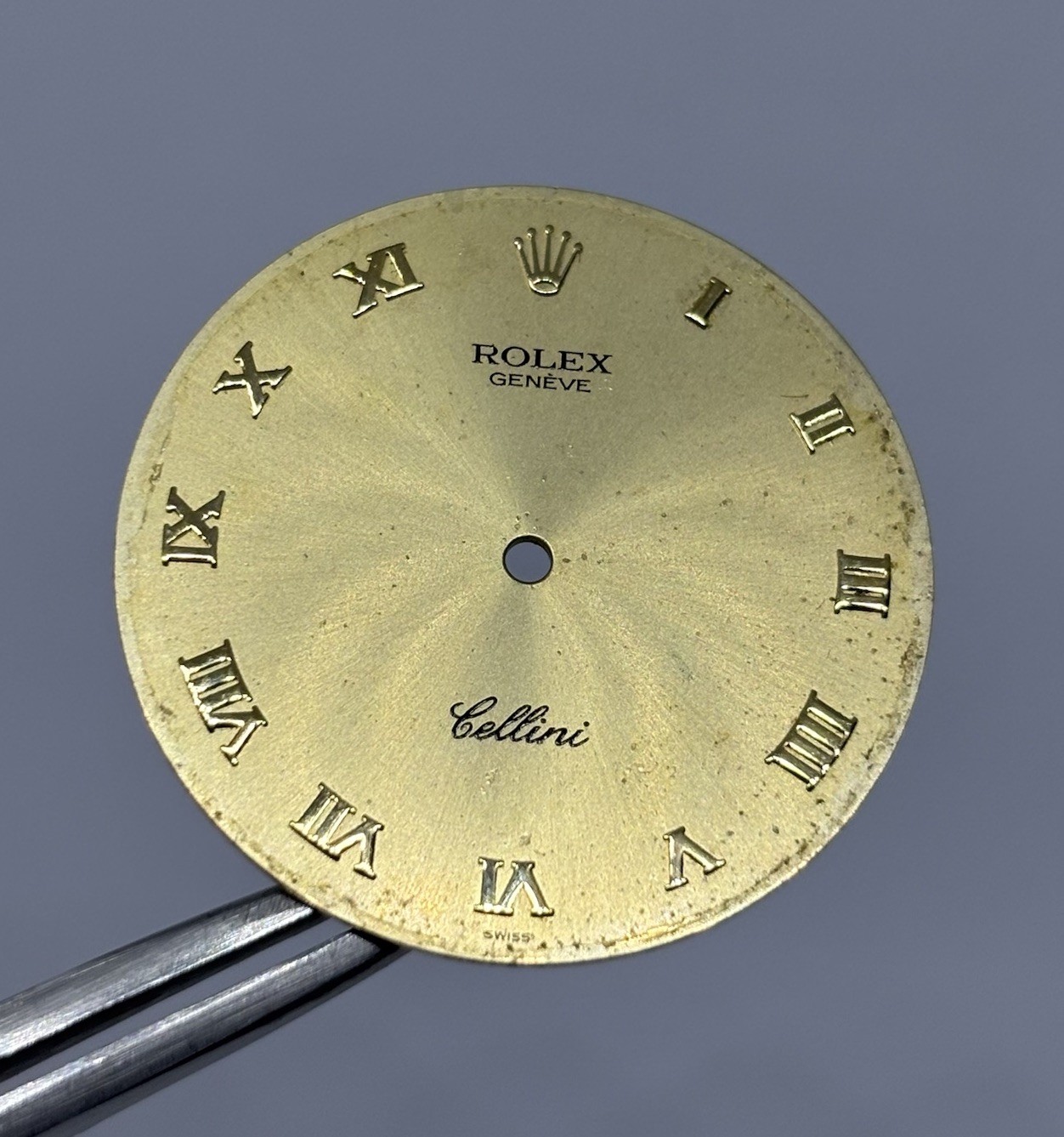 Original Rolex Cellini Dial For Caliber 1602 Gold Dial Roman Numerals