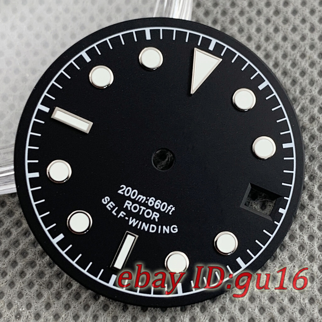 28.5mm sterile luminous Gray blue black green watch dial fit NH35/NH35A Movement