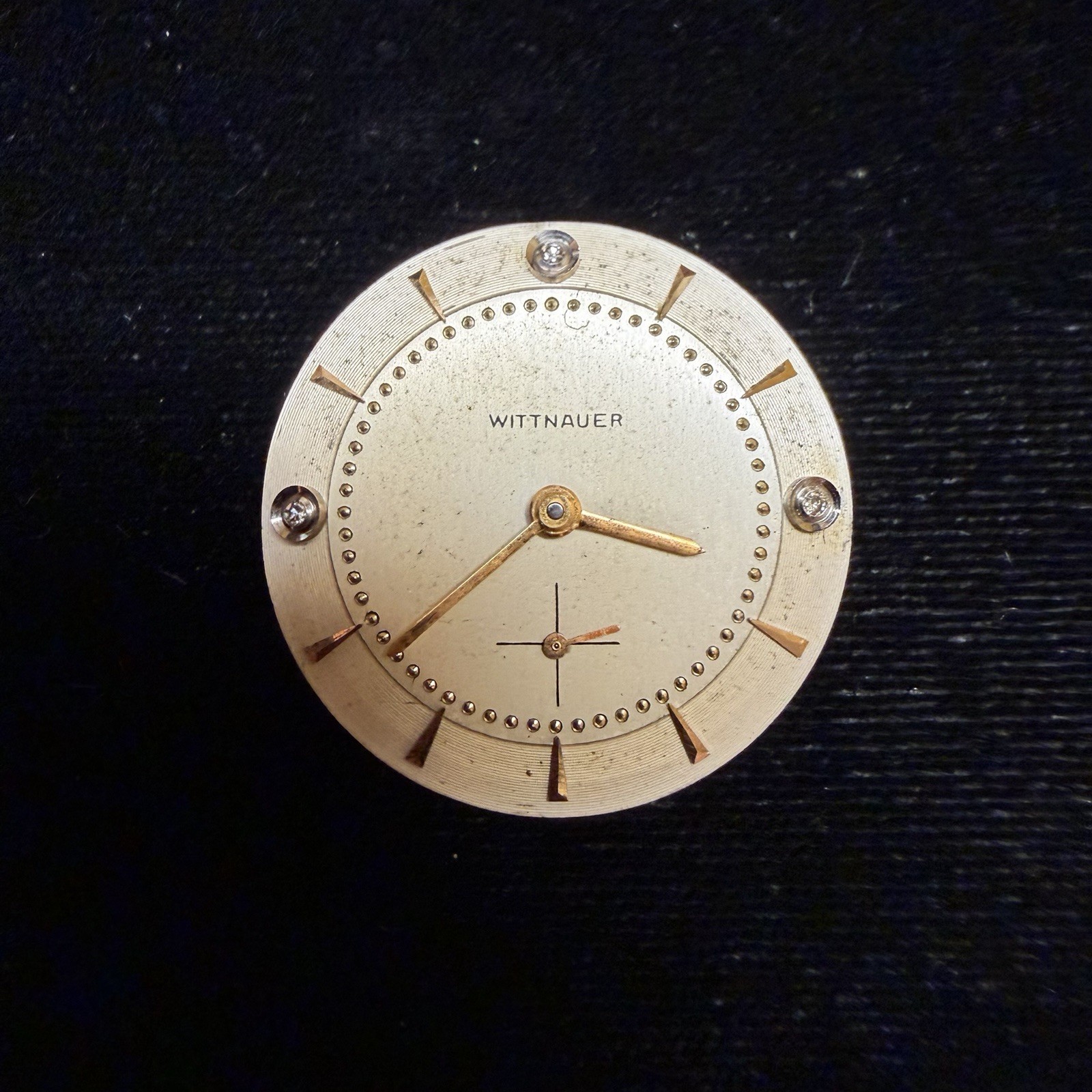 WITTNAUER SWISS MADE WRIST WATCH MOVEMENT & DIAL 17j AXA 76 Revue Parts Repair