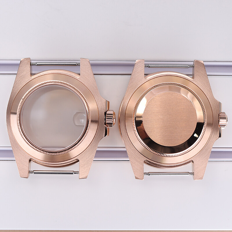 40mm Rose gold Watch Cases sapphire glass For Seiko Nh35 Nh36 Movement SUB GMT