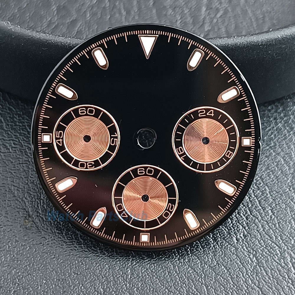 Green Luminous VK63 Dial 29.5mm Panda Dial For VK63 Movement-Watch Parts