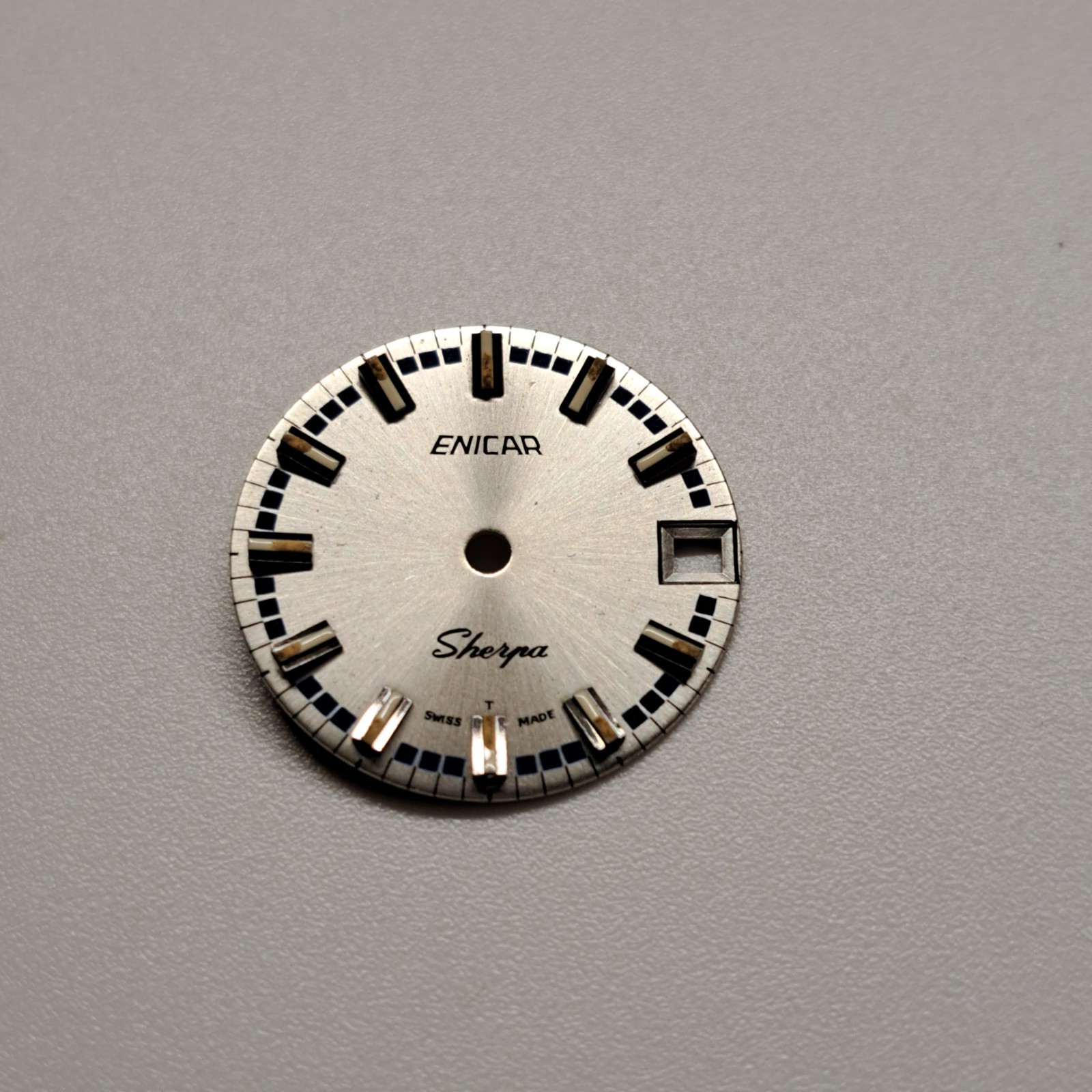 Enicar Sherpa Watch Dial 20.50 mm Gray Metal Plate