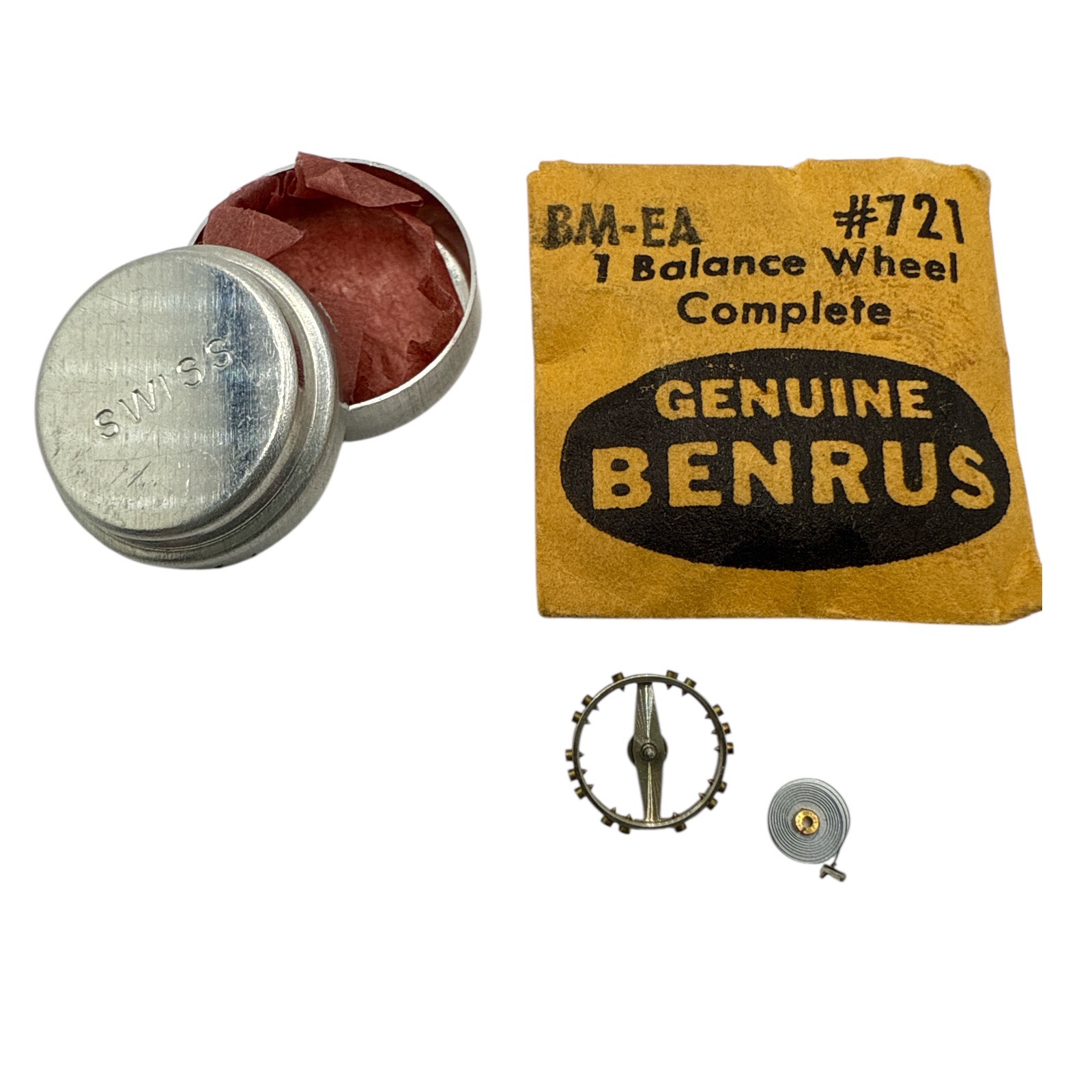 Benrus BM Balance Wheel Complete BestFit 721/290 NOS Font 60 Fits Multiple Read!