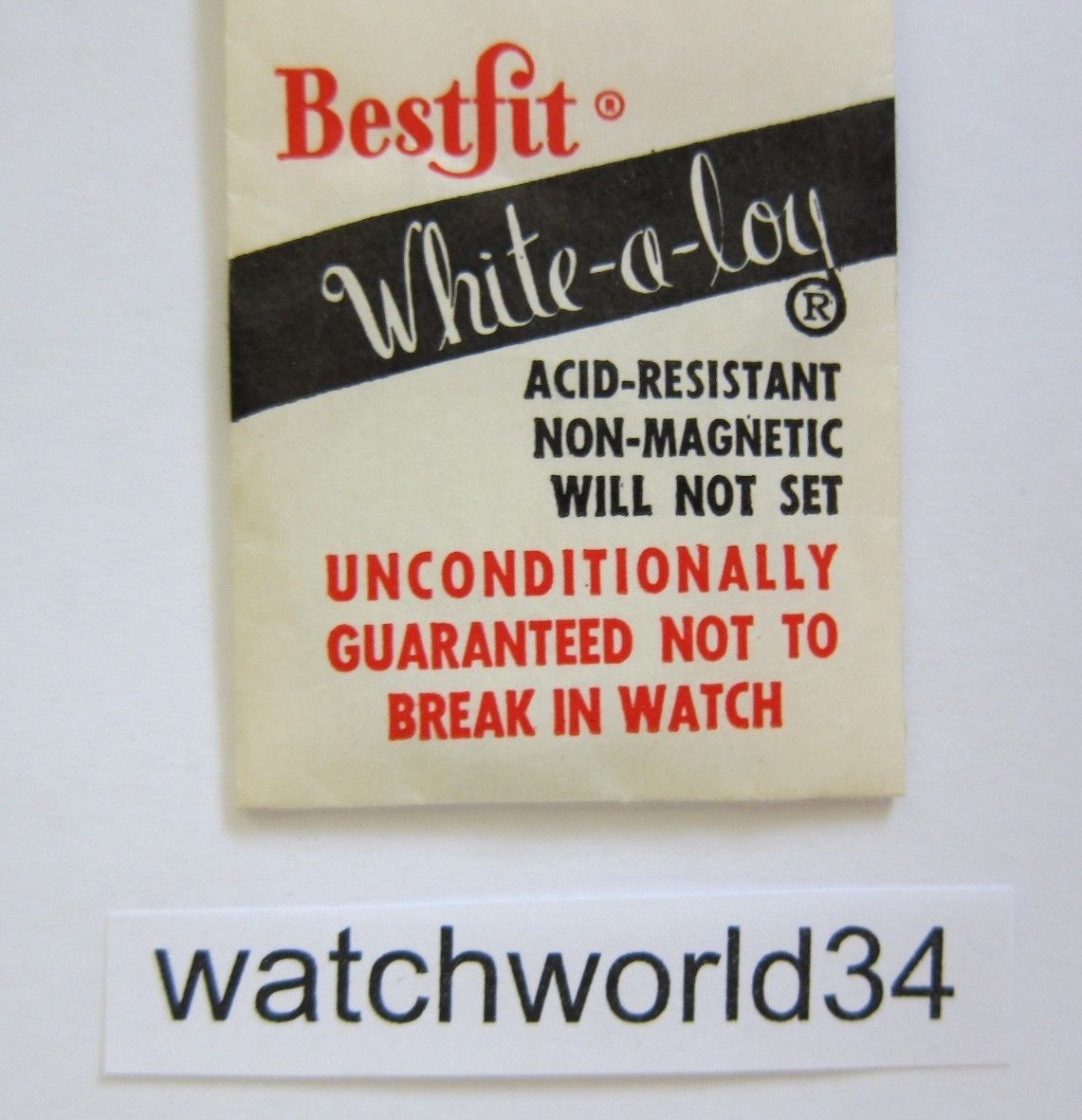 BESTFIT WHITE ALLOY MAINSPRING VARIOUS SIZES NOS WATCH PART
