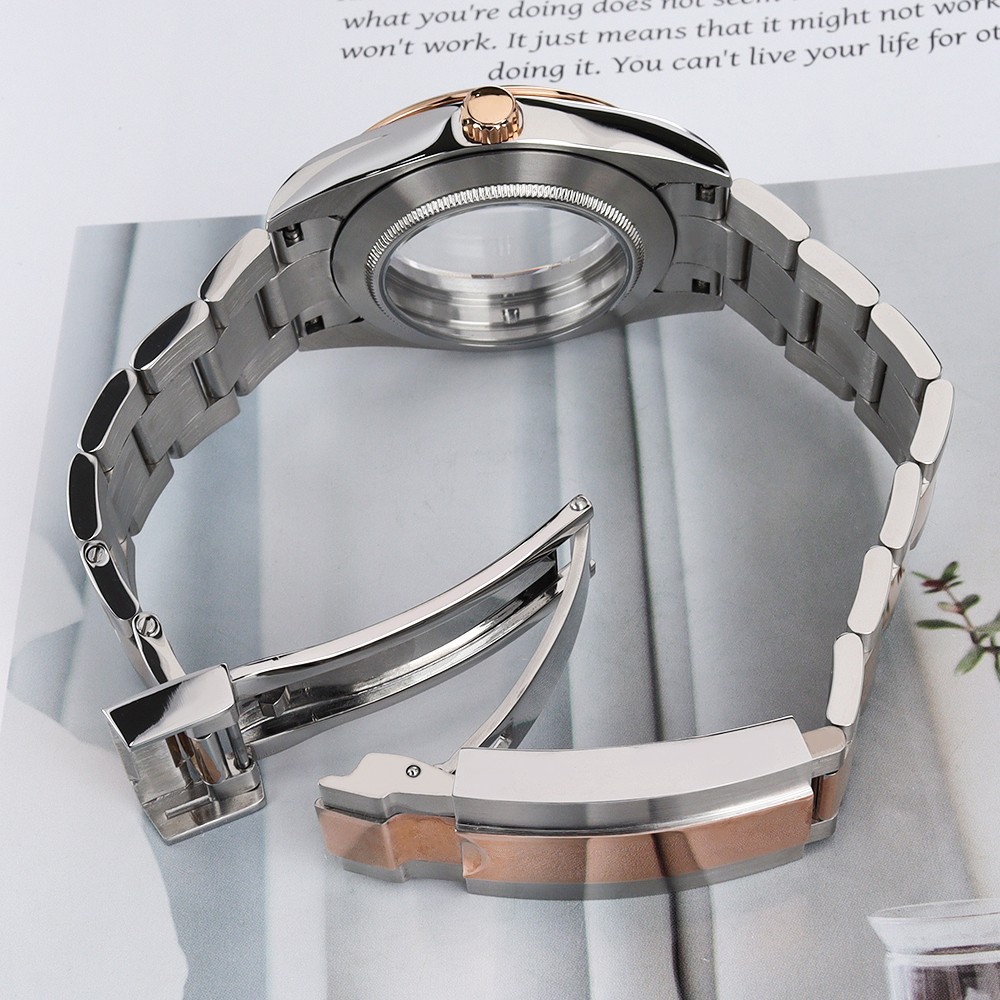 36mm/39mm Oyster Perpetual Watch Cases Bracelet Domed Bezel For Seiko NH35 NH36
