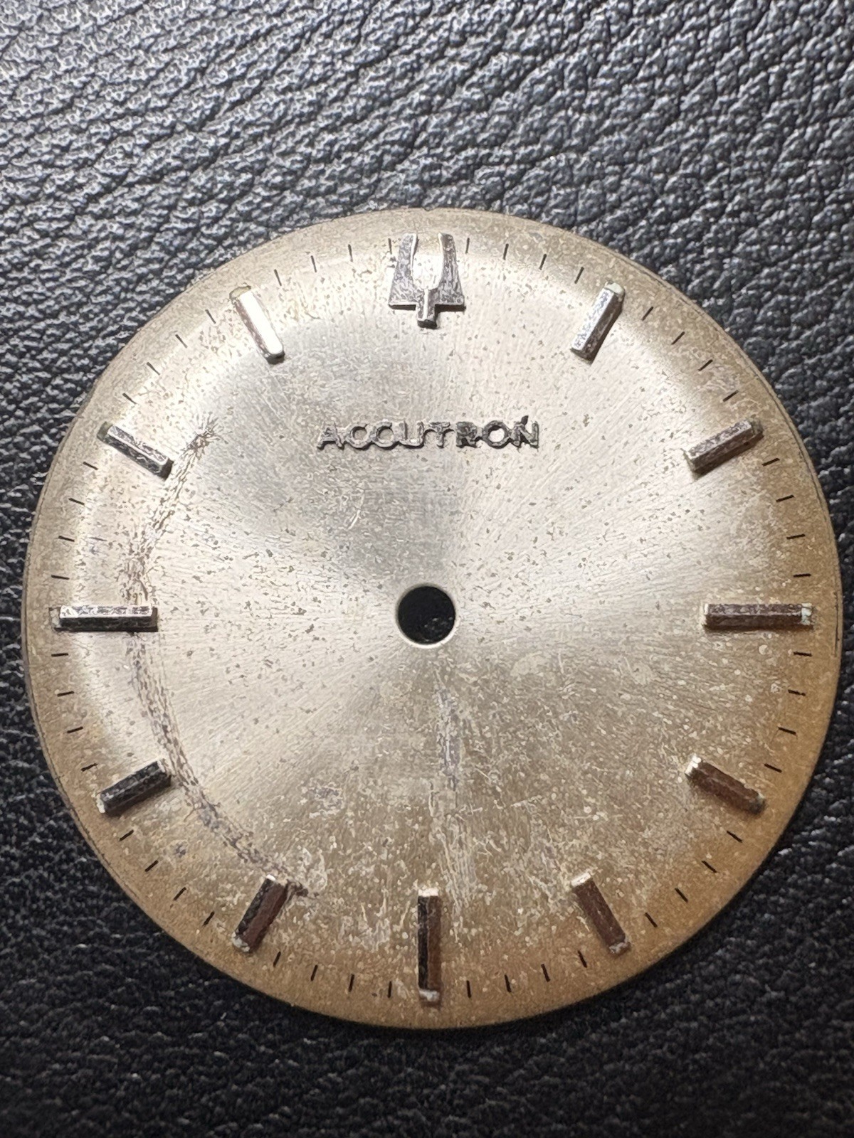 Vintage Bulova Accutron 214 Silver Sunburst Dial 28mm Watch Part