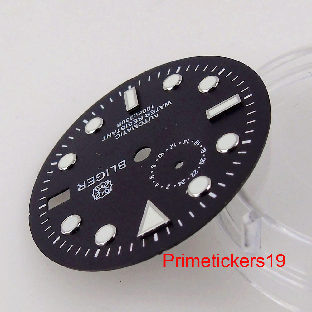 Fit NH37 Automatic Movement 29mm Luminous Watch Dial Face Date Window Spare Part