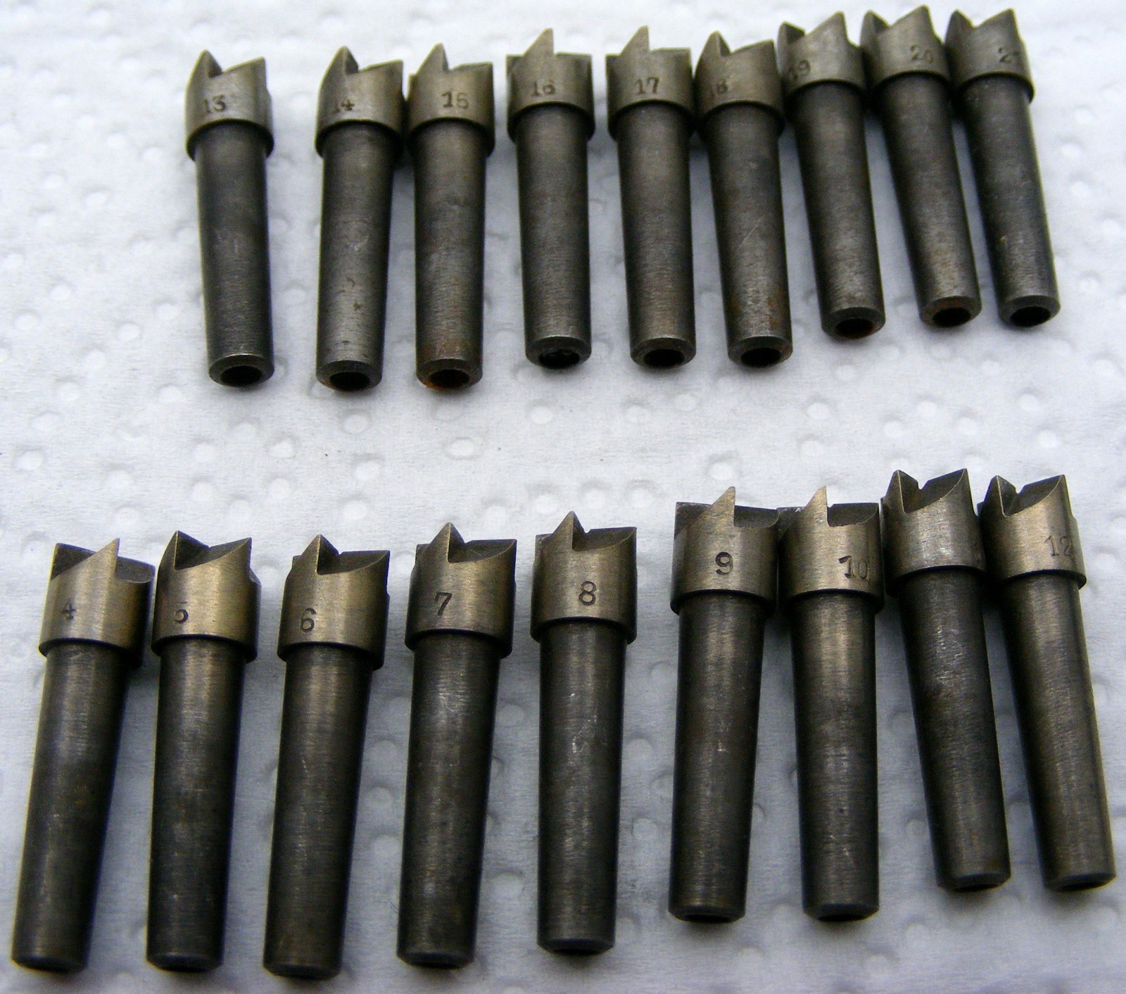 Vintage Pivot cutter set of 19 pieces,4.5 shank watchmaker Lorch/ Boley lathe