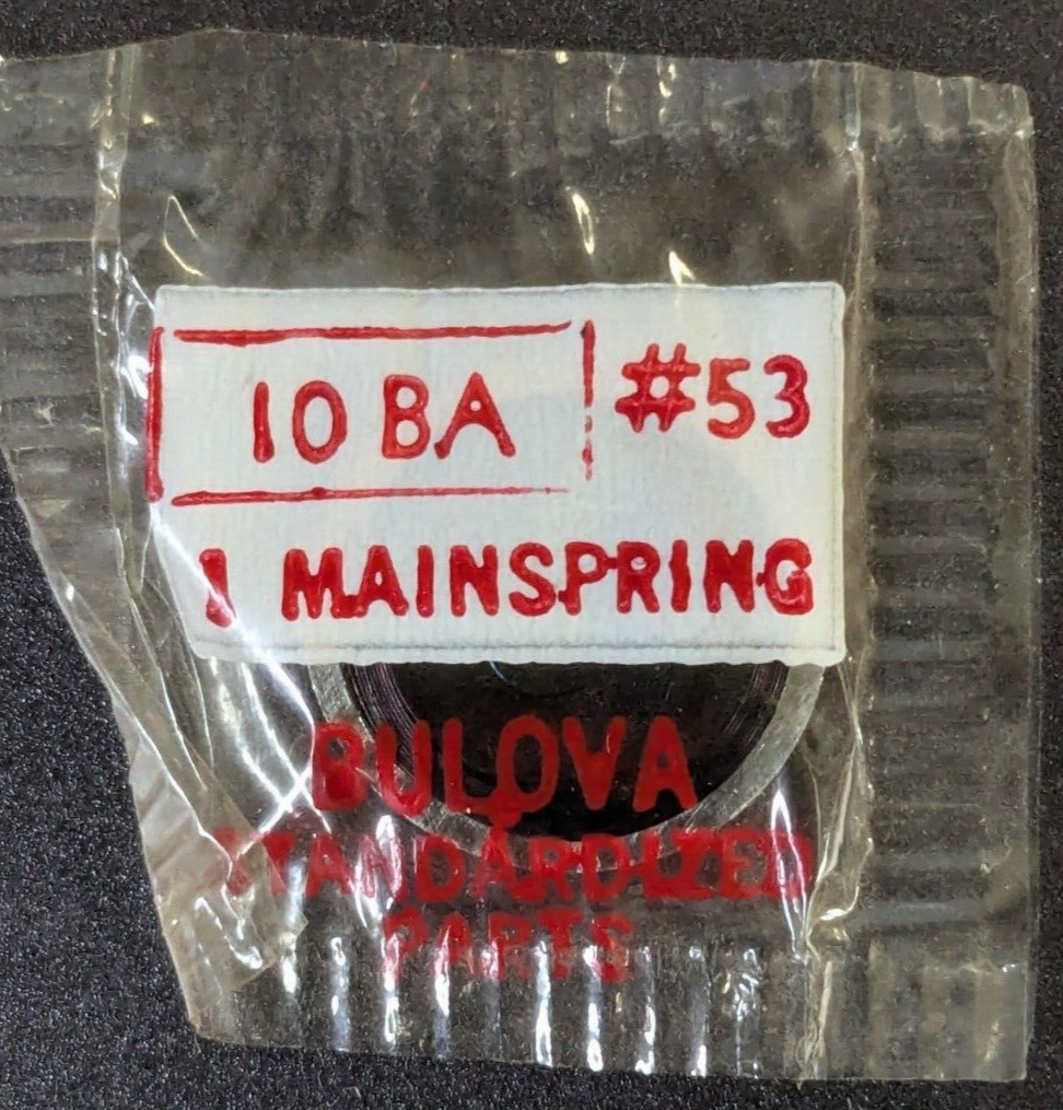 OEM NOS Bulova Cal. 10BA Watch Mainspring Part# 53