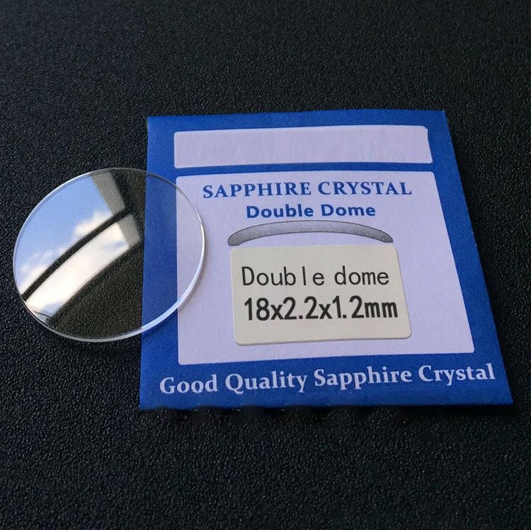 0.8-3.0mm Thick Sapphire Double Dome Watch Crystal Glass 16-44.5mm Replacement