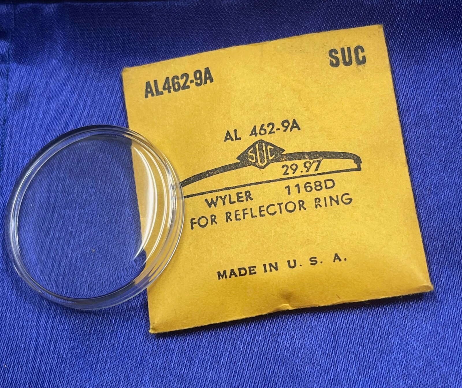 Vintage Wyler Life-Guard dive watch crystal 1168D part 29.97mm NOS acrylic SUC