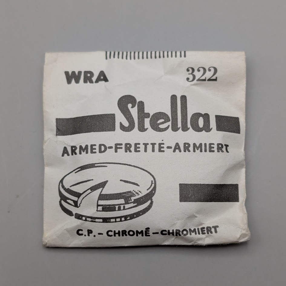 Stella WRA Watch Crystal 22.2mm NOS w/ Silver Tension Ring Armored