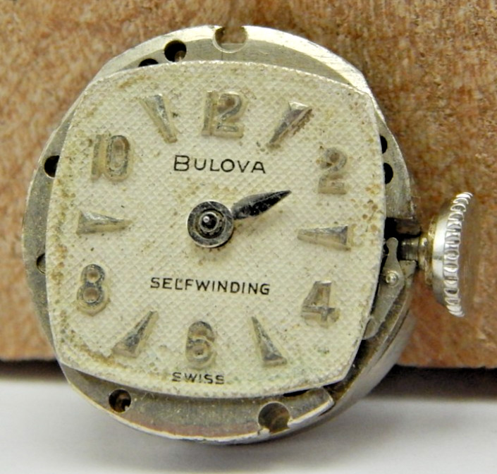 Vintage 1957 Bulova 6COAC automatic 17 jewel ladies wrist watch movement w/ dial
