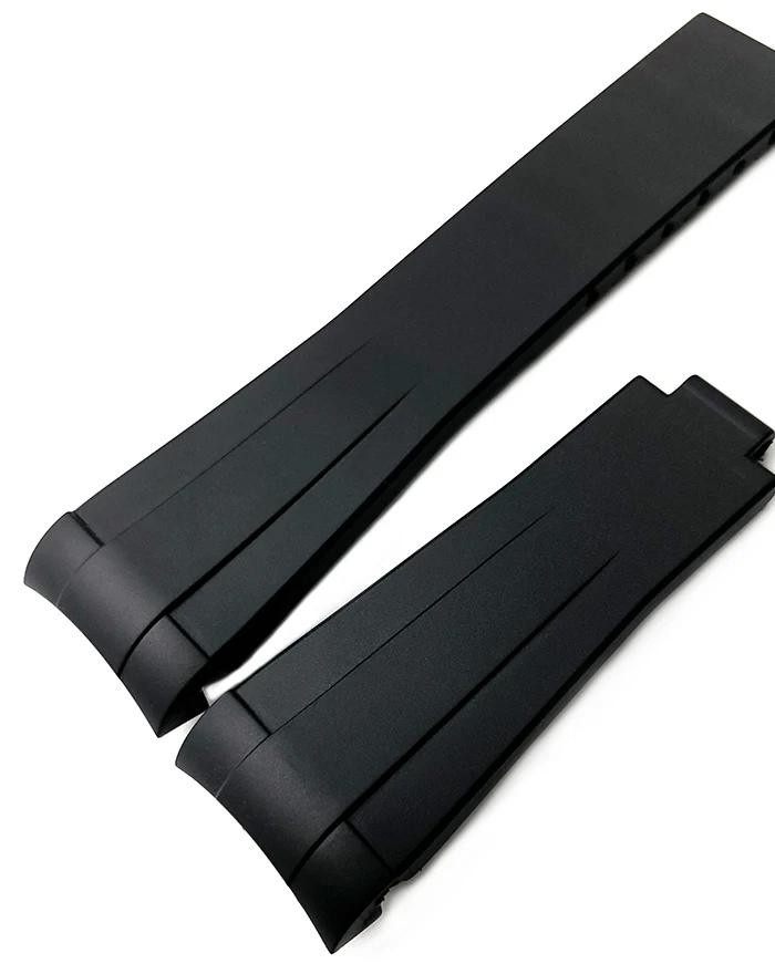 New 20mm/ 21mm/ 22mm Black Silicone Rubber Watch Strap Band for Rolex Oyster