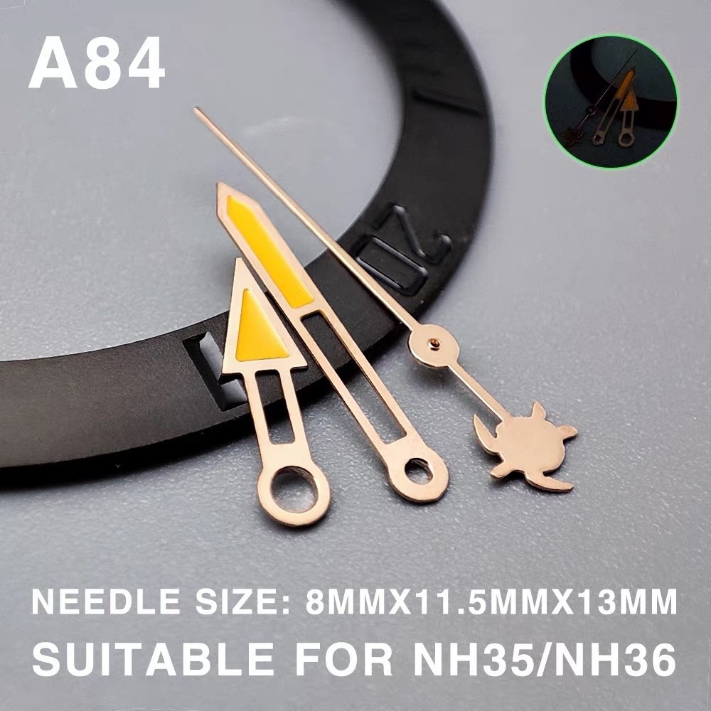 1 Set Rose Gold Turtle Luminous Watch Hands For NH35