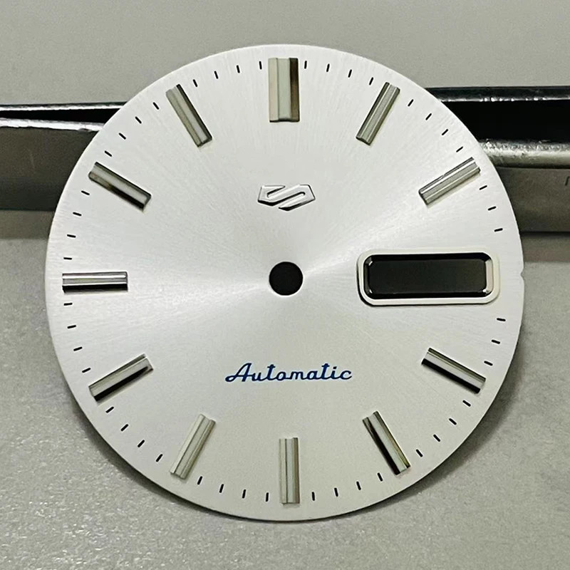 NH35 Watch Dial 28.5mm Double Calendar Luminous Sunray NH36 Movement Mod