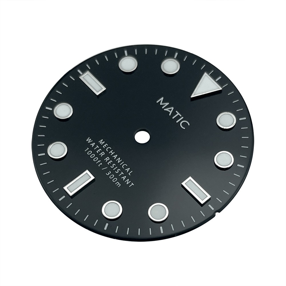 BGW9 Lume Black Sub Style Watch Dial, 28.5mm, No Date, with NH38A NH35A