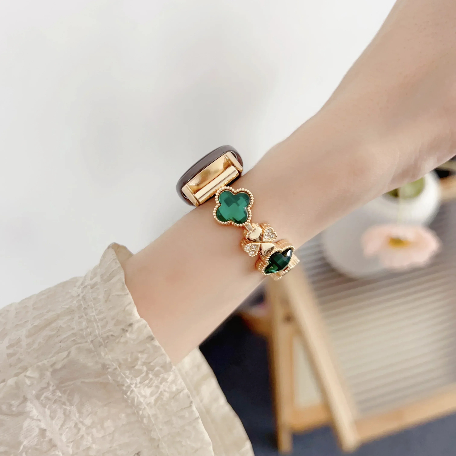 Gem Clover Diamond Metal Bracelet For Xiaomi Mi9 9 8 Pro Band Strap Replacement