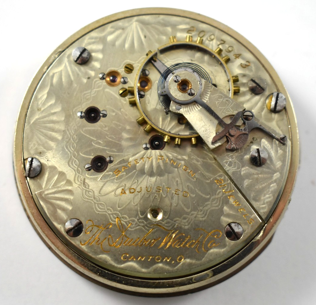 Vintage Hampden Dueber Watch Co 18s 21J OF RR Pocket Watch Movement lot.wm