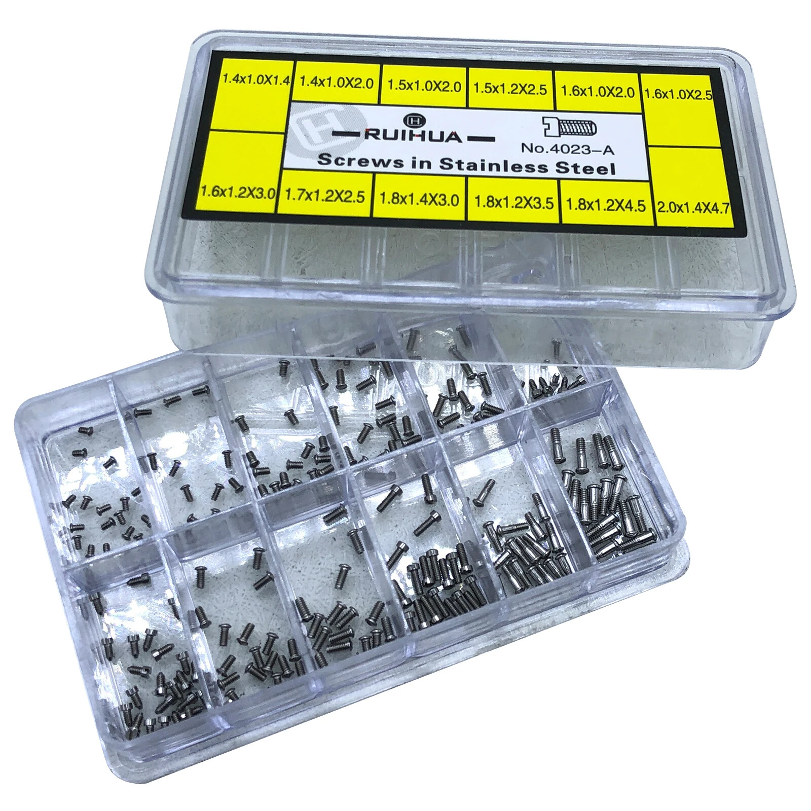 Steel Flat Watch Back Case Screws 12 Different Size One Slotted Head Bottom Case