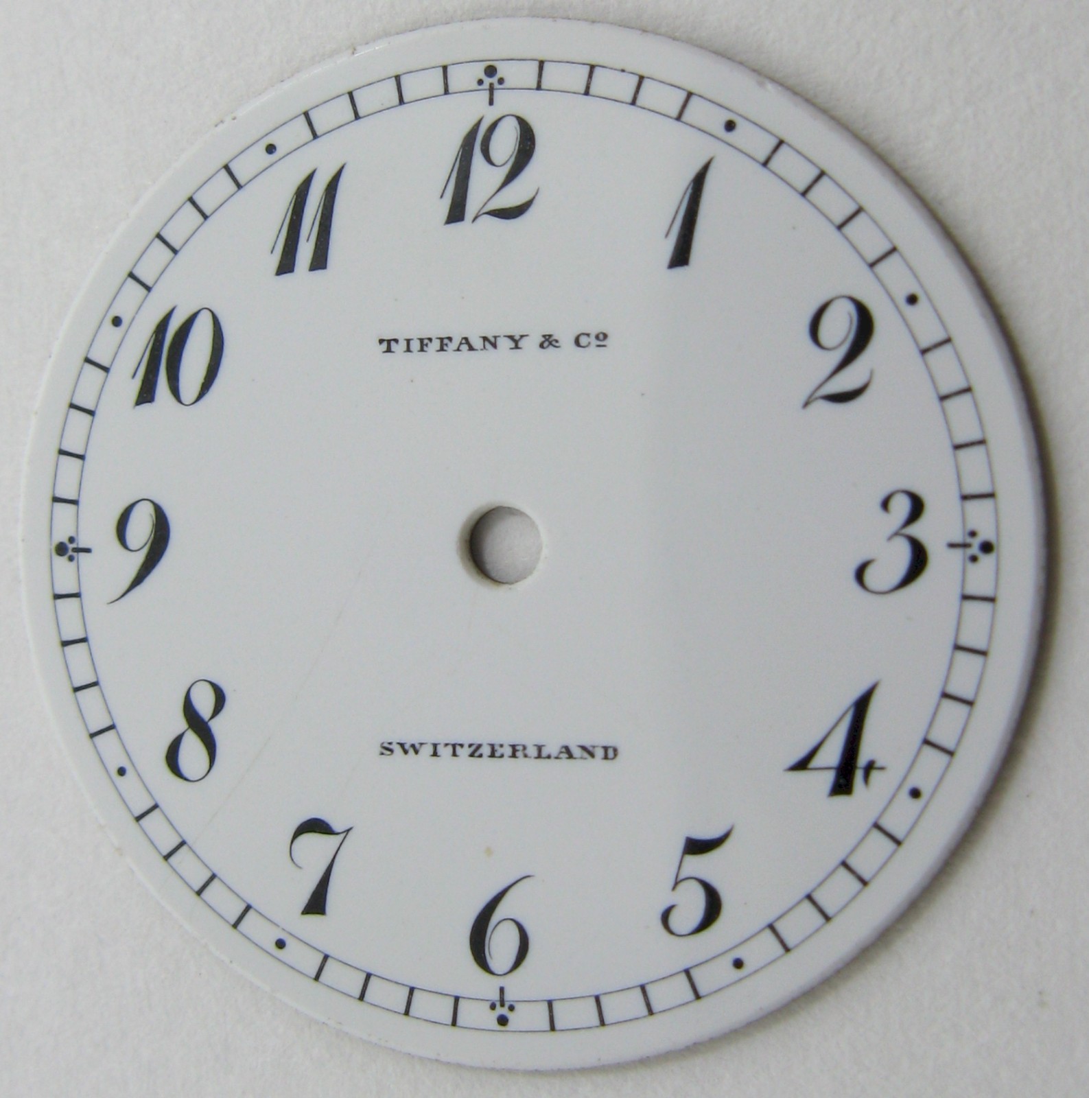 Vintage Porcelain Tiffany & Co. Watch snap Dial ø 22.8 mm