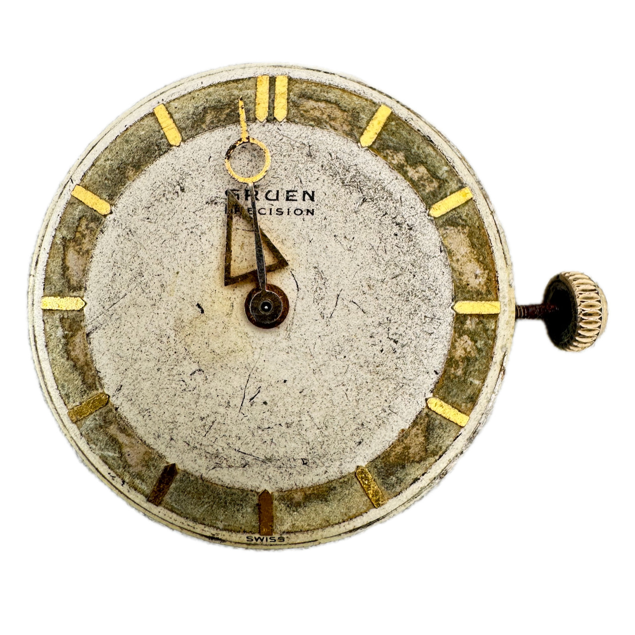 Vintage Gruen Broad Arrow 17 Jewel Mechanical Men’s Wristwatch Movement 452SS