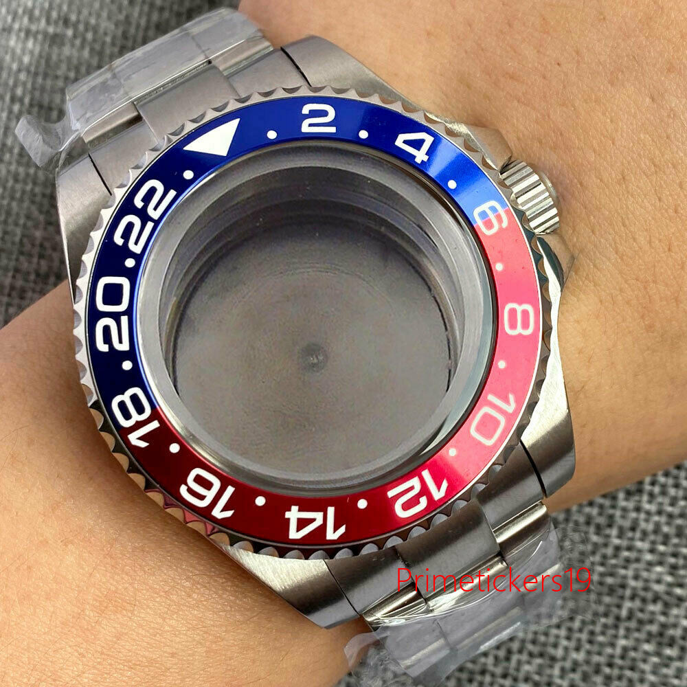 43mm Watch Case Steel Band Fit NH35 NH36 ETA2836 PT5000 Miyota82 Screwdown Crown