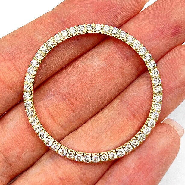 Real Diamond 10K Yellow Gold Bezel Rolex Datejust Watch 26mm 31mm 34mm 36mm