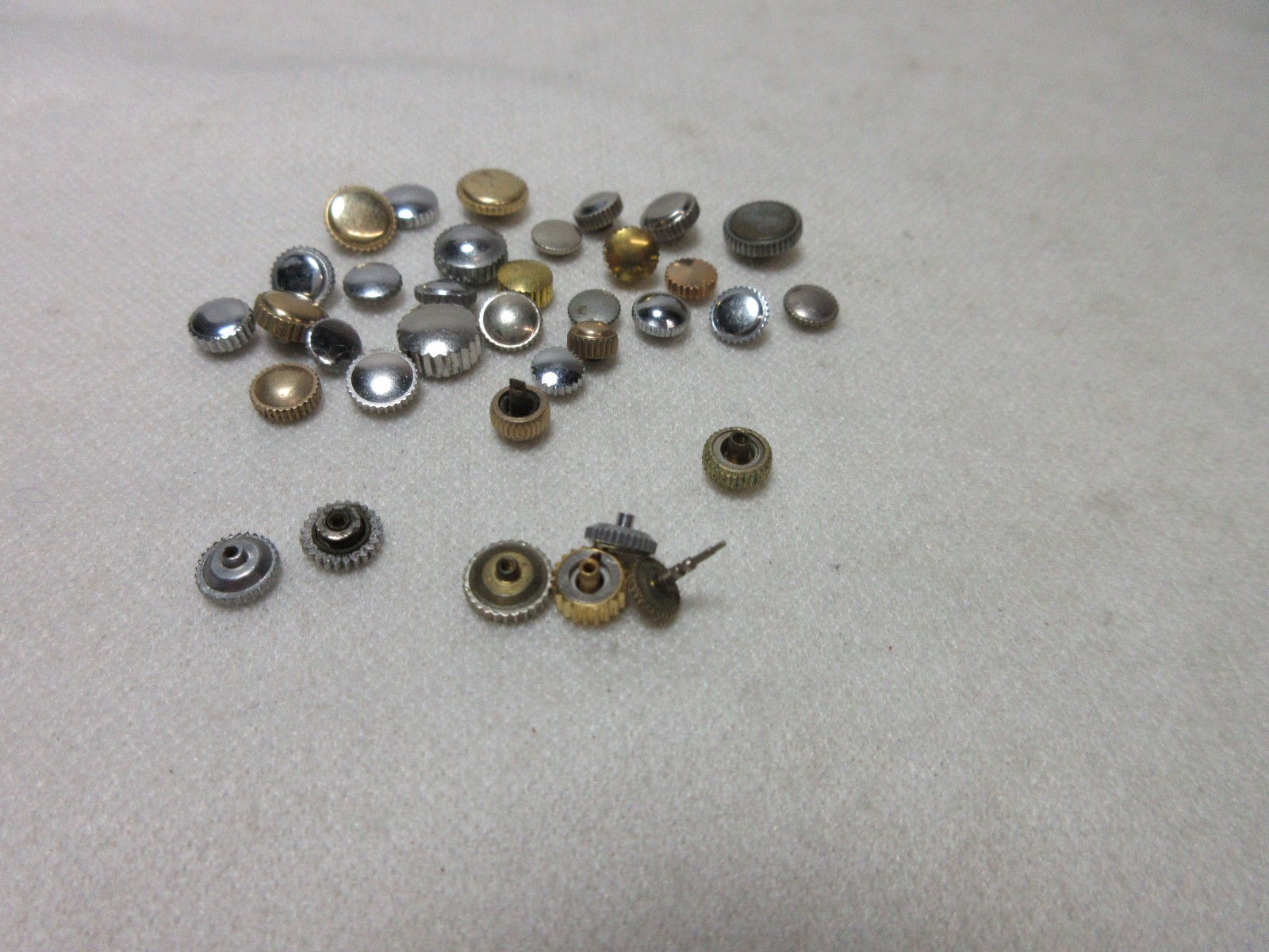 LOT OF 35 WATCH CROWNS WATCHMAKERS PARTS ASSORTED LOT SOME GOLD FILLED PLATED