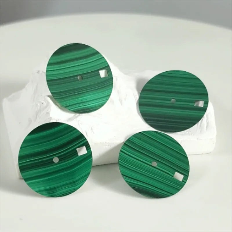 DS 28.5mm GMT Dial Natural Malachite No Lume Stone for NH34 Movement Custom Logo