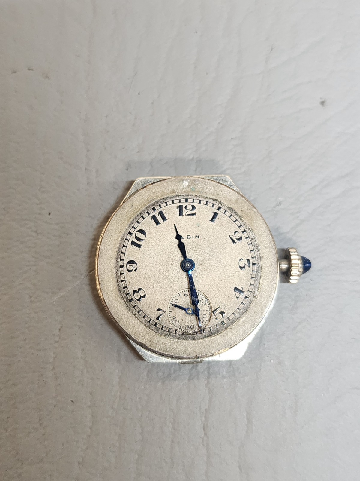 (For Parts Not Working) – ELGIN Nickel Wrist WATCH Face Movement Only