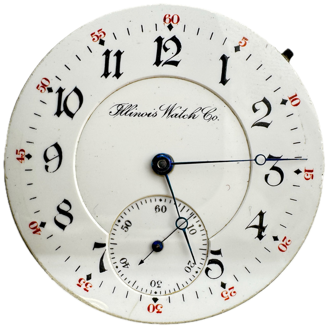 Antique 16s 1899 Illinois Mechanical 3-Finger Railroad Pocket Watch Movement 186