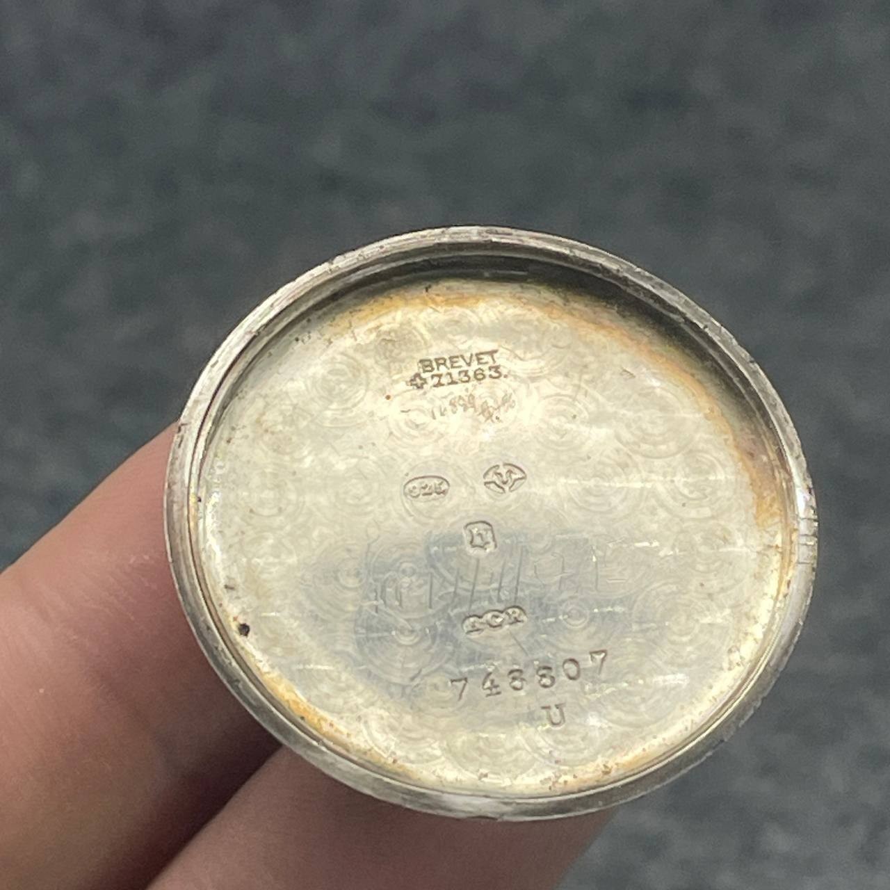 RARE 0.925 SILVER HALF HUNTER BUTTON CASE SWISS WATCH X REPAIR/PARTS FROM 1920