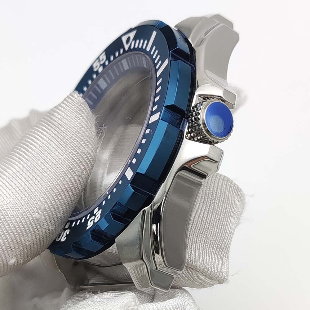 44mm Steel Watch Case Modify turtle Mod Sapphire Rotating For Seiko NH35A NH36