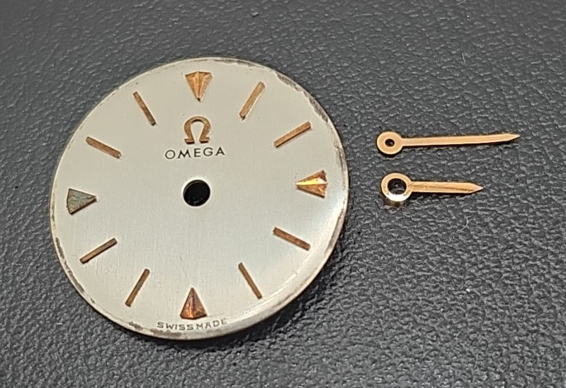 Omega 620 16.5mm Dial & Original Vintage Rose Gold Plated Hands Swiss