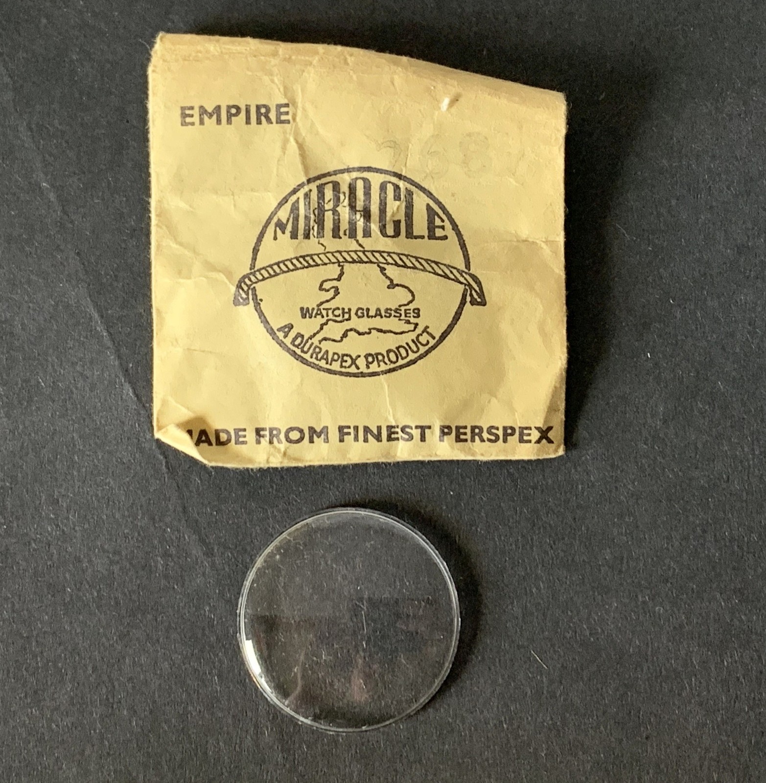 Vintage NOS Empire Miracle Durapex Watch “Glass” Crystal 26.8mm 3.7mm Dome #268