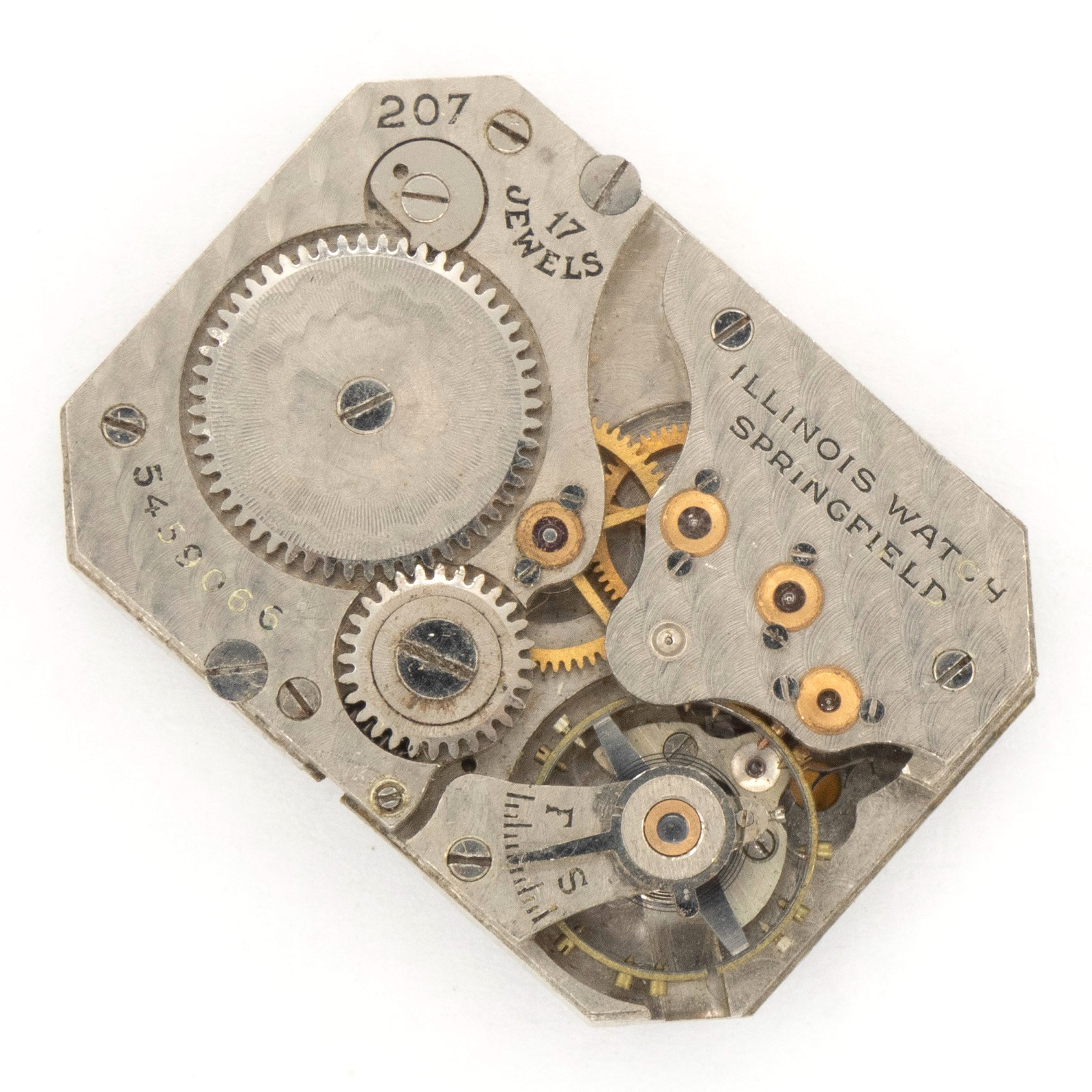 Vintage Illinois Caliber 207 17-Jewel Wristwatch Movement