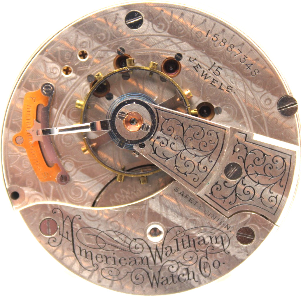 1907 WALTHAM POCKET WATCH MOVEMENT 15887348 GRADE 820 18s 15j (QH)