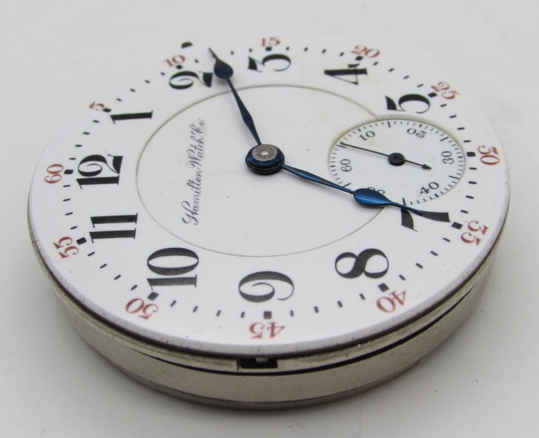 1905 Hamilton Grade 940 Model 1 Railroad Grade 21j Pocket Watch Movement Running