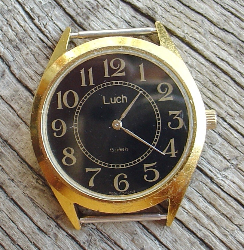 Vintage Mens watch Luch Belarus (USSR) Black Dial