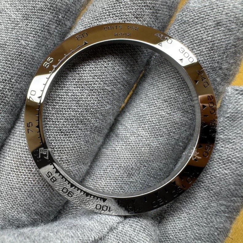 Watch Repair Polished Steel Chronograph Bezel Insert For Dtona Caliber 4130 4131