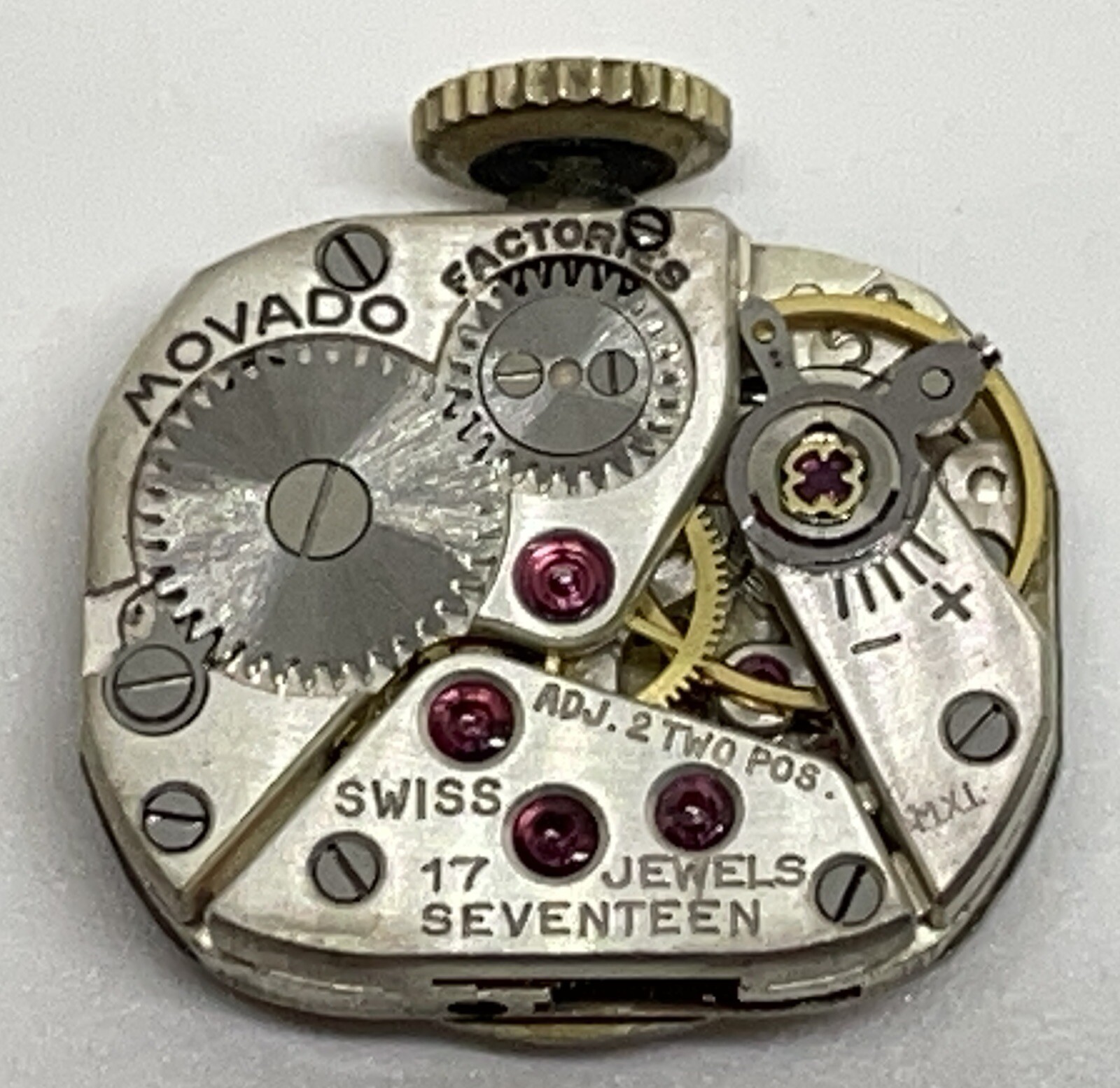 MOVADO MOVEMENT /Tiffany Dial / 17 Jewels Swiss 2 Positions Runs