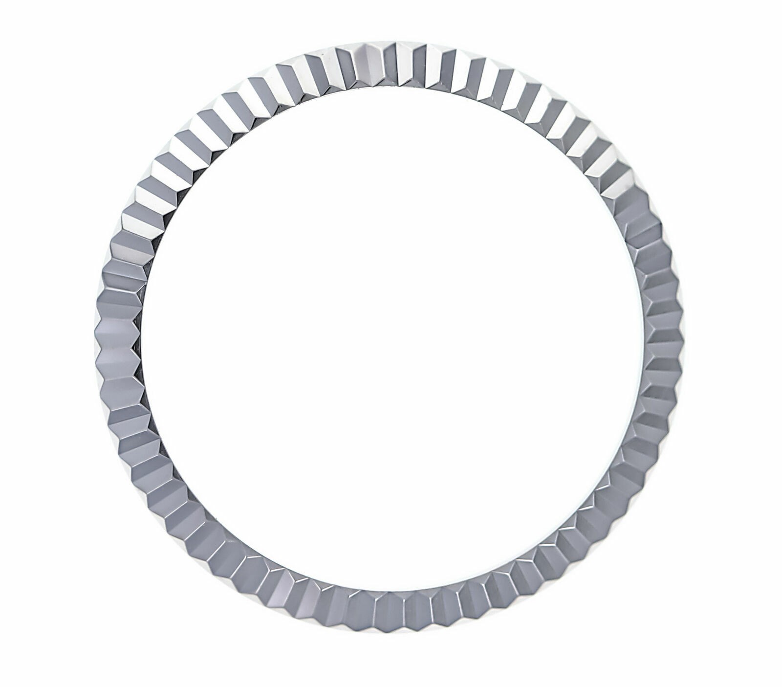 MIDSIZE 18K WHITE GOLD FLUTED BEZEL PART FOR ROLEX 31MM 78159, 78279, 68274