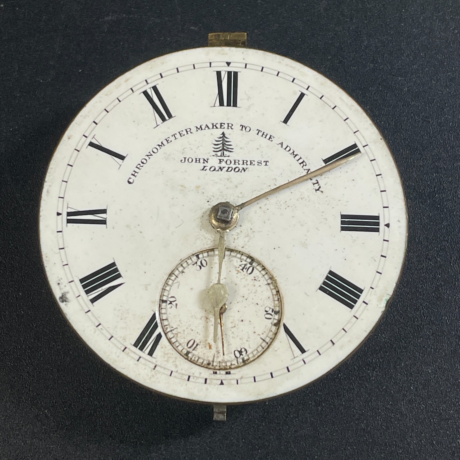 Pocket Watch Movement & Face Roman Dial JOHN FORREST Parts Repair or Practice